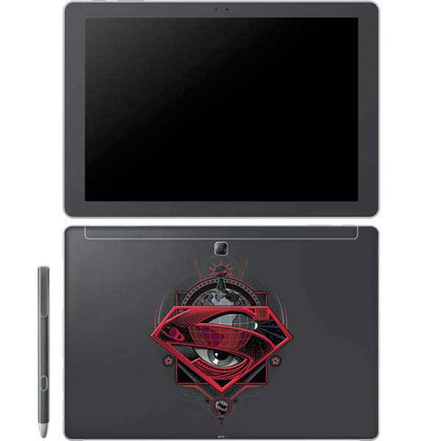 DC Comics Superman Grey Eye Collage Galaxy Book 12in Skin